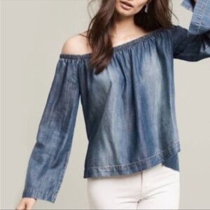 Cloth & Stone Blue Off-Shoulder Blouse